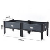 Maxbell Large Planter Box with Legs Backyard Patio Deck Flower Box Raised Garden Bed 100cmx40cmx33cm