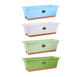 Flower Window Box Vegetable Planter Rectangular for Garden Kitchen Versatile White