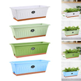 Flower Window Box Vegetable Planter Rectangular for Garden Kitchen Versatile White