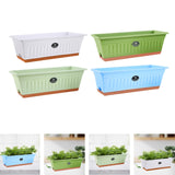 Flower Window Box Vegetable Planter Rectangular for Garden Kitchen Versatile White