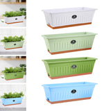 Flower Window Box Vegetable Planter Rectangular for Garden Kitchen Versatile White