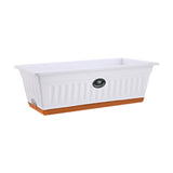 Flower Window Box Vegetable Planter Rectangular for Garden Kitchen Versatile White