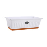 Flower Window Box Vegetable Planter Rectangular for Garden Kitchen Versatile White