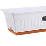 Flower Window Box Vegetable Planter Rectangular for Garden Kitchen Versatile White