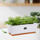 Flower Window Box Vegetable Planter Rectangular for Garden Kitchen Versatile White