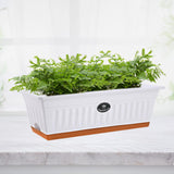 Flower Window Box Vegetable Planter Rectangular for Garden Kitchen Versatile White