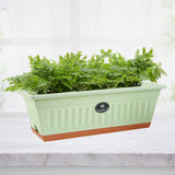 Flower Window Box Vegetable Planter Rectangular for Garden Kitchen Versatile Light Green