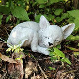 Maxbell Lying Fox Ornament Unique Decorations Balcony Resin Sleeping Fox Sculpture