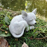 Maxbell Lying Fox Ornament Unique Decorations Balcony Resin Sleeping Fox Sculpture