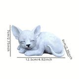 Maxbell Lying Fox Ornament Unique Decorations Balcony Resin Sleeping Fox Sculpture