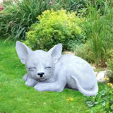 Maxbell Lying Fox Ornament Unique Decorations Balcony Resin Sleeping Fox Sculpture
