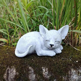 Maxbell Lying Fox Ornament Unique Decorations Balcony Resin Sleeping Fox Sculpture