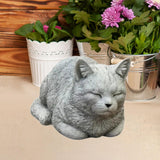 Outdoor Cat Statue Pet Balcony Remembrance Resin Memorial Cat Ornament