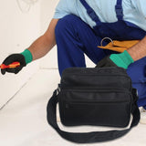 Maxbell Thickened Tool Bag Zipper Tool Pouch 24x19cm Multipurpose for Plumbers Black