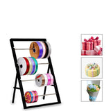 Maxbell Ribbon Organizer 5 Tier Spool Storage Tool for Sewing Craft Room Scarf Towel White