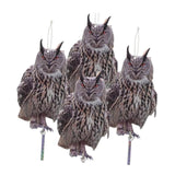 Maxbell 4Pcs Owl Decoy Lifelike Adornment Owl Statue for Farmhouse Orchard Outdoors