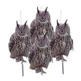 Maxbell 4Pcs Owl Decoy Lifelike Adornment Owl Statue for Farmhouse Orchard Outdoors