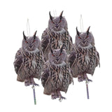 Maxbell 4Pcs Owl Decoy Lifelike Adornment Owl Statue for Farmhouse Orchard Outdoors