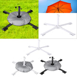 Maxbell Patio Umbrella Stand Sturdy Sun Shade Umbrella Stand for Terrace Deck Garden White No Water Bag