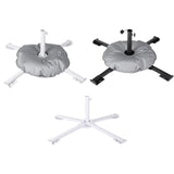 Maxbell Patio Umbrella Stand Sturdy Sun Shade Umbrella Stand for Terrace Deck Garden White No Water Bag