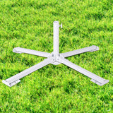 Maxbell Patio Umbrella Stand Sturdy Sun Shade Umbrella Stand for Terrace Deck Garden White No Water Bag