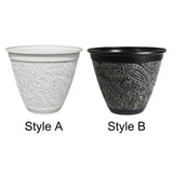 Decorative Plant Pot Resin Retro Plant Container for Office Courtyard Garden White