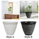 Decorative Plant Pot Resin Retro Plant Container for Office Courtyard Garden White