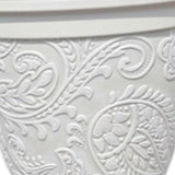 Decorative Plant Pot Resin Retro Plant Container for Office Courtyard Garden White