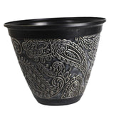 Decorative Plant Pot Resin Retro Plant Container for Office Courtyard Garden Black