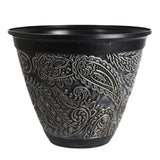 Decorative Plant Pot Resin Retro Plant Container for Office Courtyard Garden Black