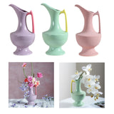 Maxbell Flower Vase with Handles and Spouts Elegant Art for TV Cabinet Wedding Shelf Purple