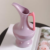Maxbell Flower Vase with Handles and Spouts Elegant Art for TV Cabinet Wedding Shelf Purple