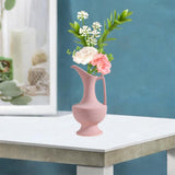 Maxbell Flower Vase with Handles and Spouts Elegant Art for TV Cabinet Wedding Shelf Pink