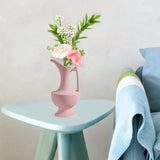 Maxbell Flower Vase with Handles and Spouts Elegant Art for TV Cabinet Wedding Shelf Pink