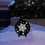 Maxbell Christmas Yard Signs Decor Hollow Snowflake Stake for Home Walkway Landscape Style A