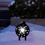 Maxbell Christmas Yard Signs Decor Hollow Snowflake Stake for Home Walkway Landscape Style B