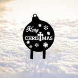 Maxbell Christmas Yard Signs Decor Hollow Snowflake Stake for Home Walkway Landscape Style C