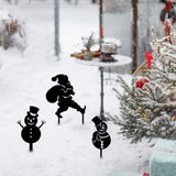 Maxbell 3 Pieces Garden Christmas Stakes Holiday Yard Art for Patio Backyard Walkway