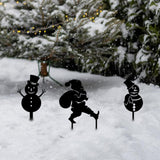 Maxbell 3 Pieces Garden Christmas Stakes Holiday Yard Art for Patio Backyard Walkway