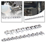 Maxbell 3/8" Drive Crowfoot Wrenches Portable Professional Metric Practical Tool Kit 8 Sizes