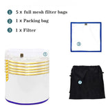 Maxbell 5 Gallon Filtering Bags with Label Garden Tools for Professional Plants Home 8pcs