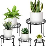 Maxbell Black Iron Planter Stand Holder Round Display Rack for Indoor Outdoor Sturdy