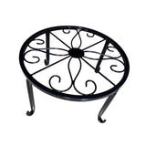Maxbell Black Iron Planter Stand Holder Round Display Rack for Indoor Outdoor Sturdy