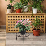 Maxbell Black Iron Planter Stand Holder Round Display Rack for Indoor Outdoor Sturdy