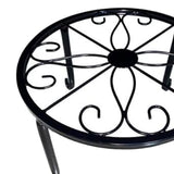 Maxbell Black Iron Planter Stand Holder Round Display Rack for Indoor Outdoor Sturdy