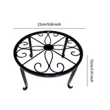 Maxbell Black Iron Planter Stand Holder Round Display Rack for Indoor Outdoor Sturdy