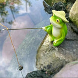 Maxbell Animal Fishing Figurine Ideal Gift Decorative Sculpture for Home Family Yard 5cmx4.5cmx8cm