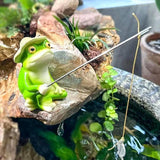 Maxbell Animal Fishing Figurine Ideal Gift Decorative Sculpture for Home Family Yard 5cmx4.5cmx8cm