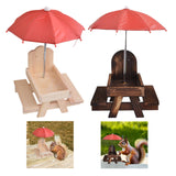 Maxbell Squirrel Feeder Table Picnic Table Feeder for Yard Outdoor Garden Decoration Brown