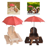 Maxbell Squirrel Feeder Table Picnic Table Feeder for Yard Outdoor Garden Decoration Brown